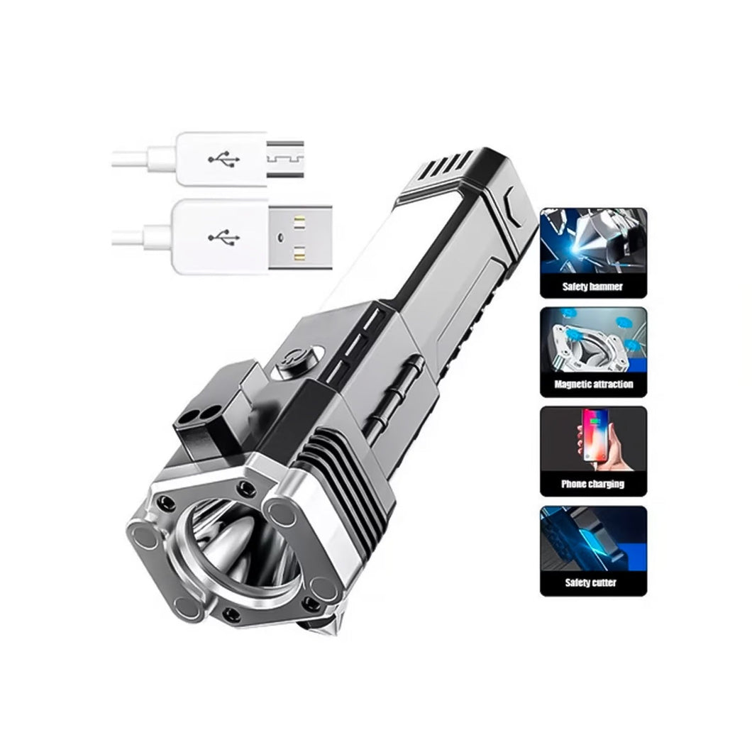 Linterna LED Recargable 4 en 1 - Potente, Compacta y Multifuncional